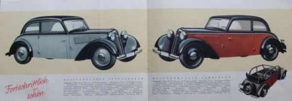 DKW Front Modelprogram 1937 "Ein Erzeugnis der Auto-Union" Carbrochure (1721)